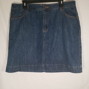 Christopher & Banks Blue Jean Above Knee Skirt Sz 16